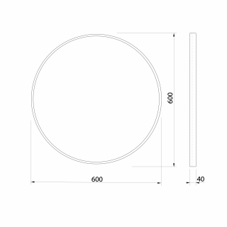 NOTION kerek keretes tükör, átm:60cm, matt fekete