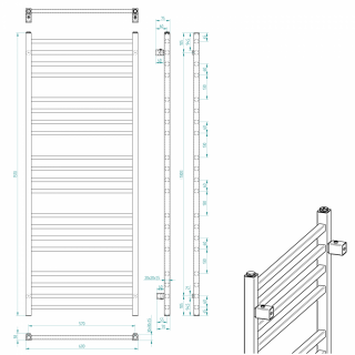 METRO fürdőszobai radiátor, 600x1510mm, fehér