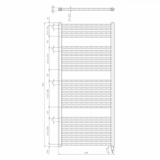 AQUALINE DIRECT-E elektromos fürdőszobai radiátor fűtőpatronnal, egyenes, 600x1320cm, 600W, fekete