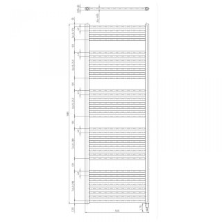 AQUALINE DIRECT-E elektromos fürdőszobai radiátor fűtőpatronnal, egyenes, 600x1680cm, 800W, fekete