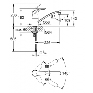 Grohe Euroeco Mosogatócsaptelep