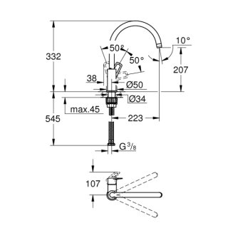 Grohe Bau Loop Mosogatócsaptelep