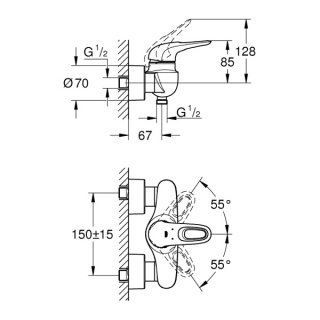 Grohe Eurostyle Zuhanycsaptelep