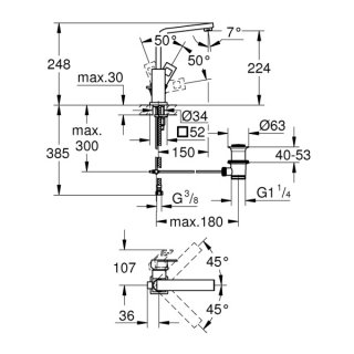 Grohe Eurocube Mosdócsaptelep L-es Méret