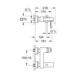 Grohe Eurocube Kádcsaptelep