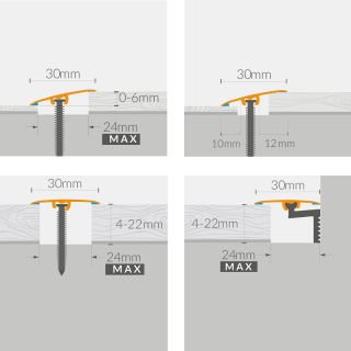 Szintkülönbséget áthidaló profil CS30 12 Dark Oak 1,86 m