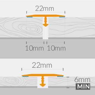 Szintbeli áthidaló profil CS22 40 White Matt 1,86 m