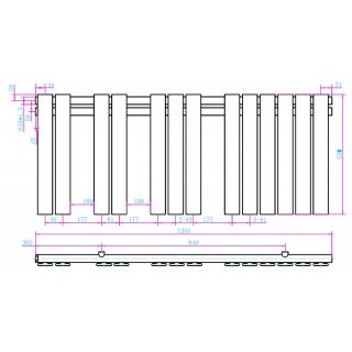 AREZZO design HORIZONT WHITE 1355x550 törölközőszárítós radiátor