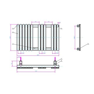 AREZZO design FLAT BLACK 800x500 törölközőszárítós radiátor