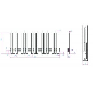 AREZZO design HORIZONT ANTRACIT SLIM 1200x500 törölközőszárítós radiátor