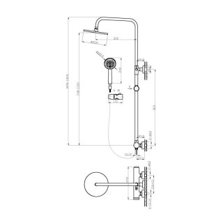 AREZZO design SLIMFIELD zuhanyrendszer (komplett)