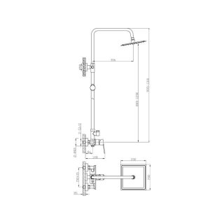 AREZZO design BLACKFIELD Zuhanyrendszer (komplett)