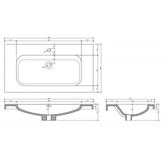 AREZZO design IWA 90 cm-es mosdó