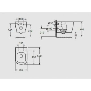 AREZZO design CHARLTON Rimless függesztett wc