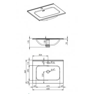 AREZZO design SKAPPA 60 cm-es mosdó