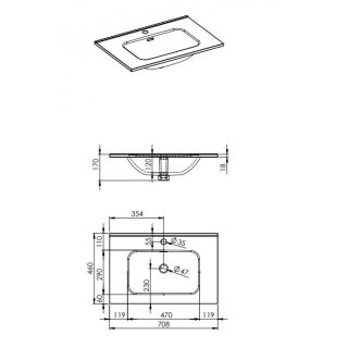 AREZZO design SKAPPA 70 cm-es mosdó