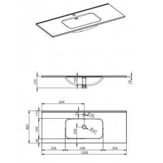 AREZZO design SKAPPA 120 cm-es mosdó