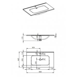 AREZZO design SKAPPA 80 cm-es mosdó