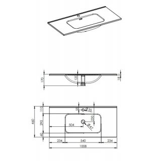 AREZZO design SKAPPA 100 cm-es mosdó