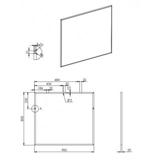 AREZZO design keretes tükör 90/80 króm 8 mm