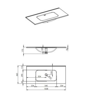 AREZZO design SKAPPA 100 cm-es mosdó CSAPLYUK NÉLKÜL