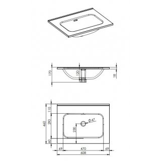 AREZZO design SKAPPA 60 cm-es mosdó CSAPLYUK NÉLKÜL