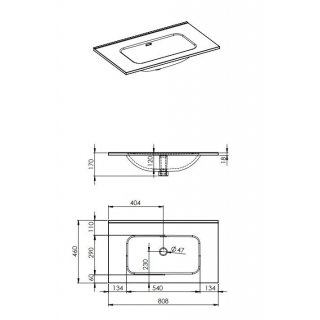 AREZZO design SKAPPA 80 cm-es mosdó CSAPLYUK NÉLKÜL