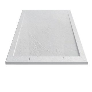 AREZZO design STONE pala hatású öntött márvány zuhanytálca, 90x90 cm-es, fehér