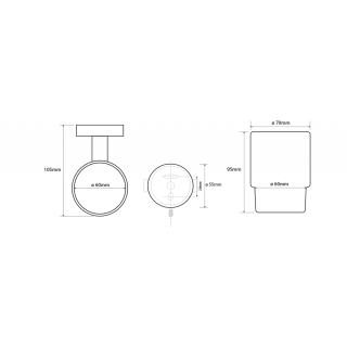 BEMETA NEO Pohártartó, 70x95x105mm, inox/matt (104110015)