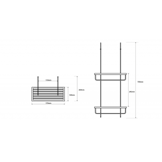 BEMETA CYTRO Dupla polc zuhanyzóba, 170x700x260mm, polírozott (104702172)