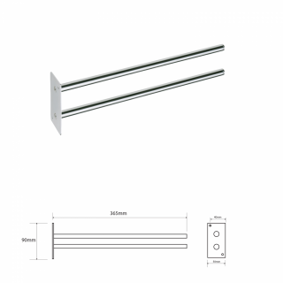 BEMETA OMEGA Dupla törölközőtartó, 50x90x365mm, króm (104704142)