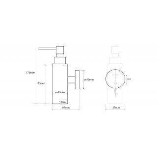 BEMETA NEO Szappanadagoló, 55x175x85mm, 150ml, inox/matt (104109015)