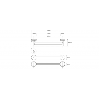 BEMETA NEO Dupla törölközőtartó, 655x55x125mm, inox/matt (104204055)