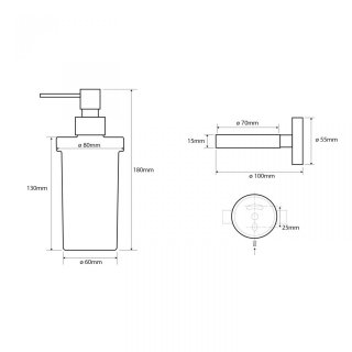 BEMETA OMEGA Szappanadagoló, 80x190x133mm, 230ml, króm (104109017)