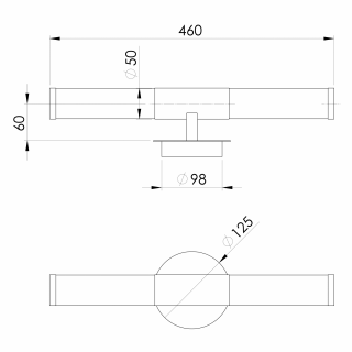 PALMERA lámpa tükör fölé, 2x40 W, E14, 230 V, IP44, króm