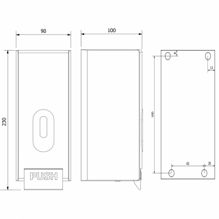 AQUALINE fali szappanhab adagoló, 90x230x100mm, 500ml, fehér