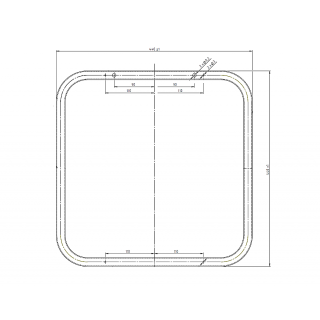 AQUALINE WHITE LINE tükör, 44x44cm, fehér