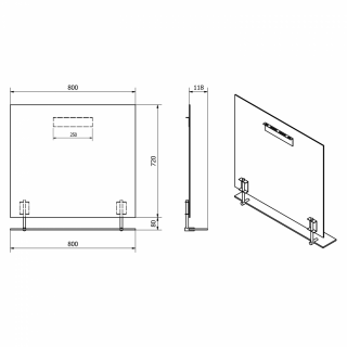 WEGA Tükör polccal, 80x80cm