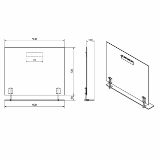 WEGA Tükör polccal, 90x80cm