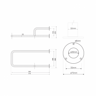 BEMETA HELP Kapaszkodó, jobbos, 235x380x516mm, polírozott (301122111)