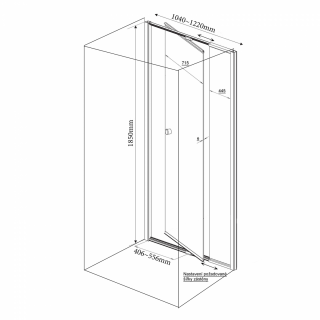 AQUALINE AMICO nyíló zuhanyajtó, 100-122x185cm, fehér profil, 6mm transparent üveg