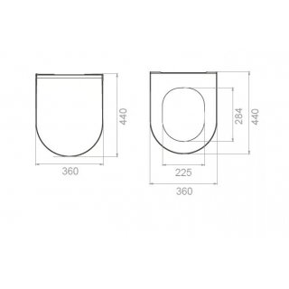 BETONSZÜRKE - CERASTYLE CITY SLIM WC ÜLŐKE - DUROPLAST -LECSAPÓDÁSGÁTLÓS -KÖNNYEN LEVEHETŐ