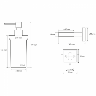 BEMETA BETA Szappanadagoló, 80x180x133mm, 250ml, króm (132109017)