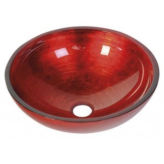 MURANO ROSSO üvegmosdó, átm:40x14cm, piros