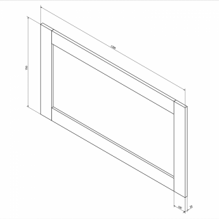 BRAND keretes tükör, 130x70x2cm, antik fehér