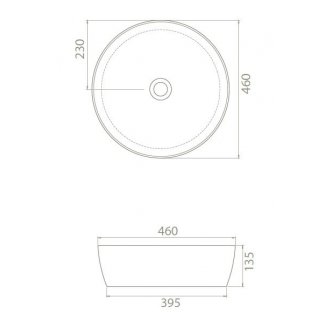 CERASTYLE ONE TOP COUNTER - KEREK - PULTRA ÜLTETHETŐ PORCELÁN MOSDÓKAGYLÓ - ÁTMÉRŐ 46 CM