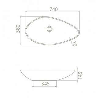 CERASTYLE OLIVE TOP COUNTER PULTRA ÜLTETHETŐ PORCELÁN MOSDÓKAGYLÓ 75 X 38 CM