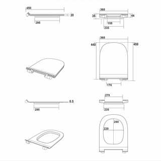 KERASAN FLO WC-ülőke SLIM soft close, fehér, termoplast