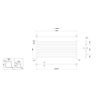 METRO fürdőszobai radiátor, 1000x450mm, 295W, króm