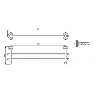 ASTOR törölközőtartó, 670mm, króm